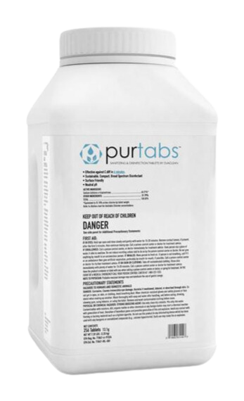 PurTabs — recipient 256 tablete sanitizare și dezinfecție
